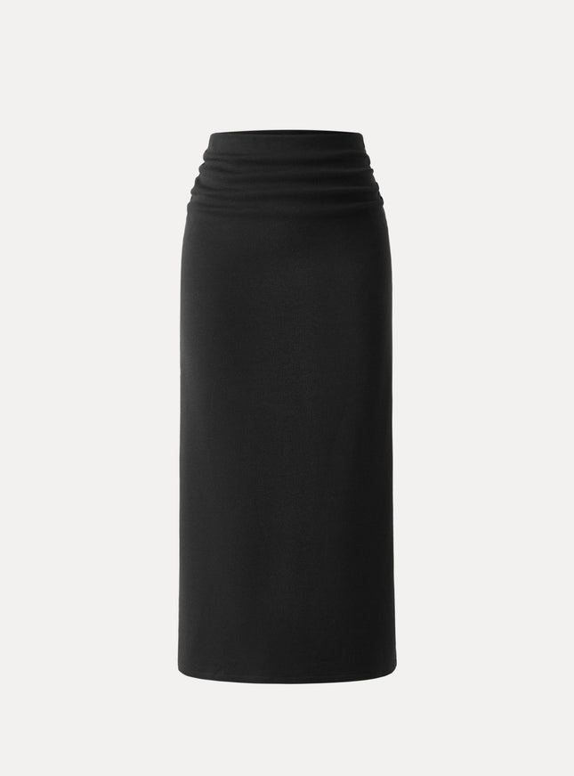 MaxWarm Ruched Side Pencil Maxi Skirt