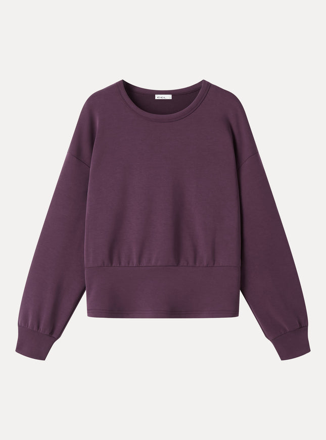 MaxWarm Modal Stretch Fleece Round Neck Long Sleeve Banded Hem Top