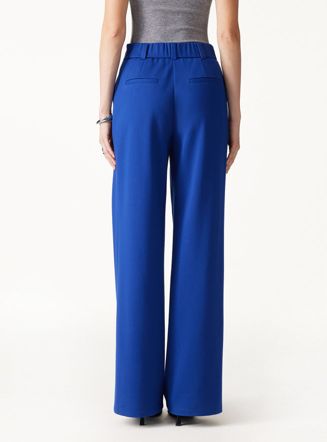 2Pcs Set Surplice Elbow Sleeve Top & Mid-Rise Wide-Leg Tuck Pants with Pockets