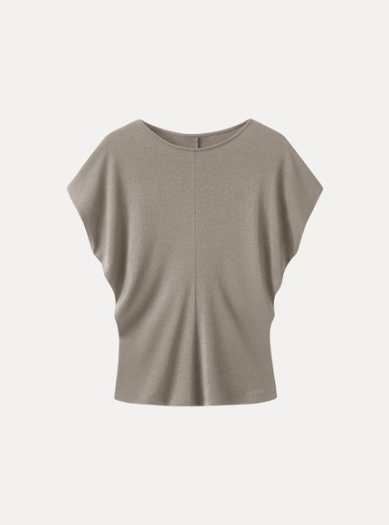 Linen-Blend Round Neck Relaxed Summer Top