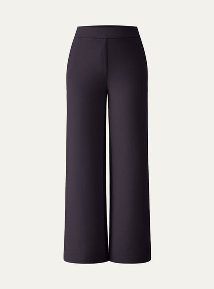 Textured Mid Rise Pull-on Straight Pant with Pockets