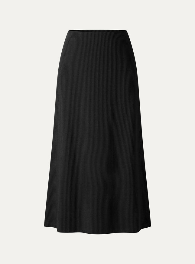 Textured Cotton Blend Mid-Rise A-Line Midi Skirt
