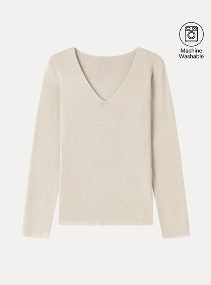 The Everyday V-Neck Merino-Blend Sweater
