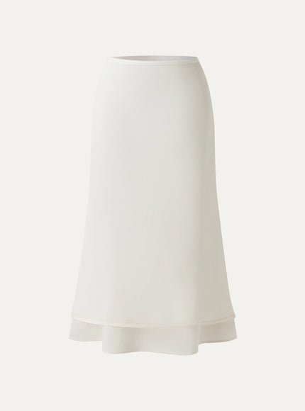 Lyocell-Linen Blend Maxi Flared Pull-On Skirt