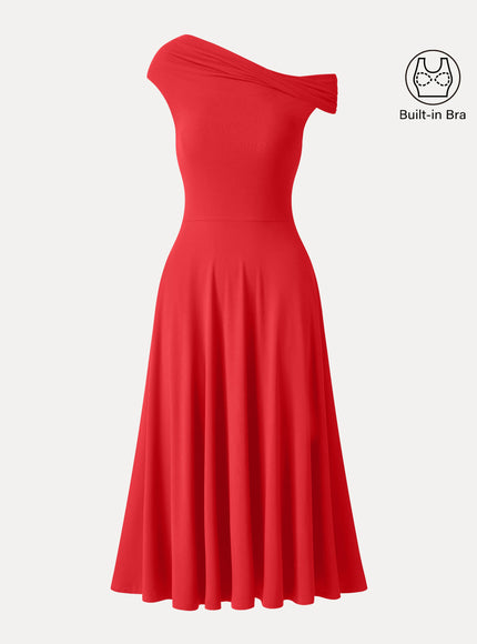 Multi-Wear Midi Built-In Bra Dress with Pockets