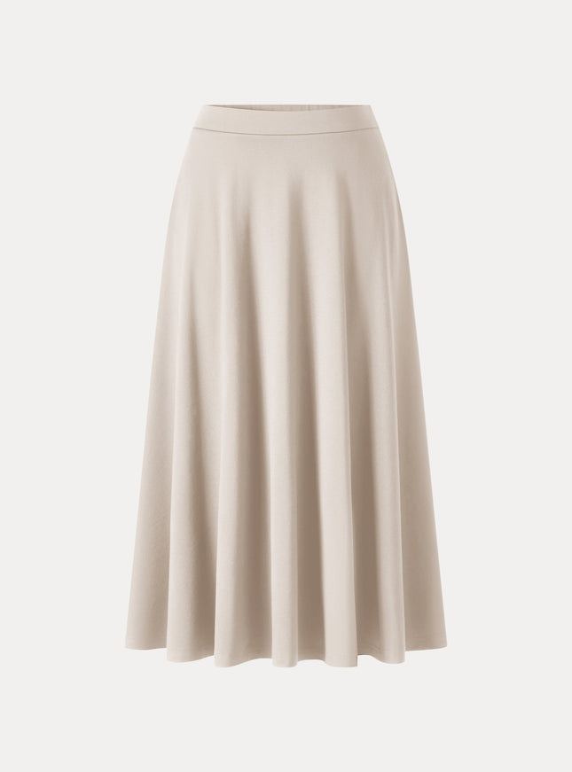 Office Staple Ponte High-Rise Circle Midi Skirt with Pockets