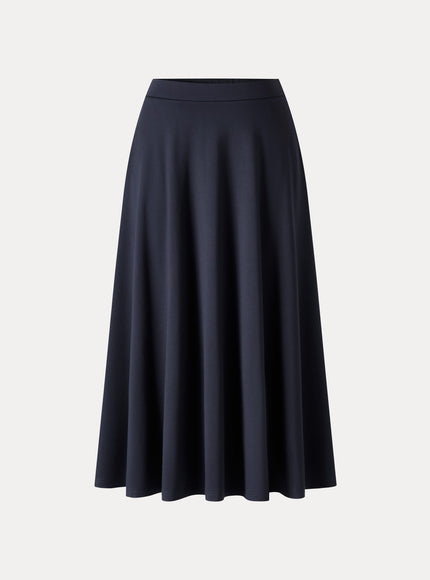 Office Staple Ponte High-Rise Circle Midi Skirt with Pockets