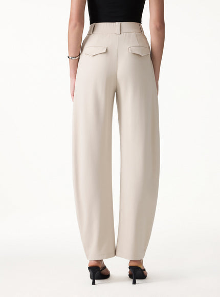 CoolTouch Stretch Ponte High Rise Cropped Barrel Pants