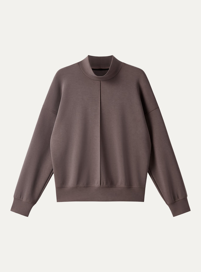 Modal Spacer Mockneck Long Sleeve Pullover Shirt