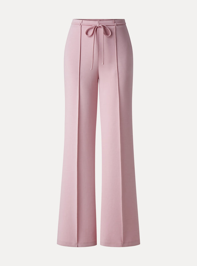 Lyocell Spacer Knit High-Rise Flare Pants with Pockets