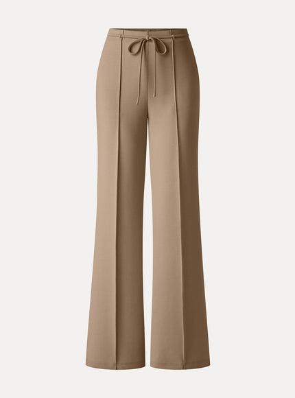 Lyocell Spacer Knit High-Rise Flare Pants with Pockets