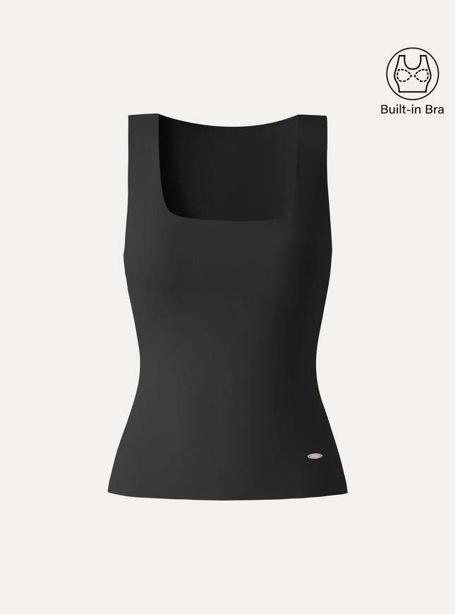 Back Smoothing Cooling Essential Summer Bandless Built-In Bra Tank
