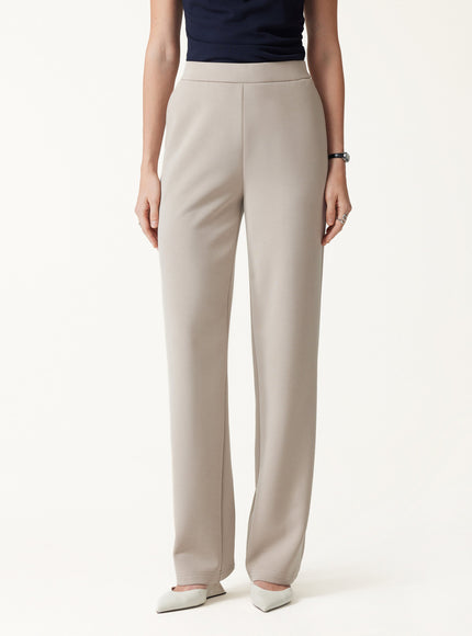 MaxWarm Modal Stretch Fleece High-Rise Straight-Leg Pants with Pockets