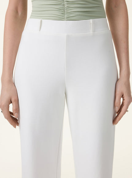 Not-See-Thru Drapey Mid Rise Wide Leg Pull-on Pant with Pockets