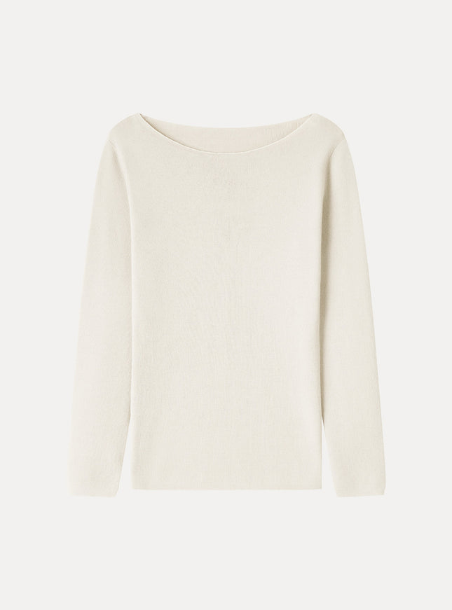 100% Merino Wool Boat Neck Sweater