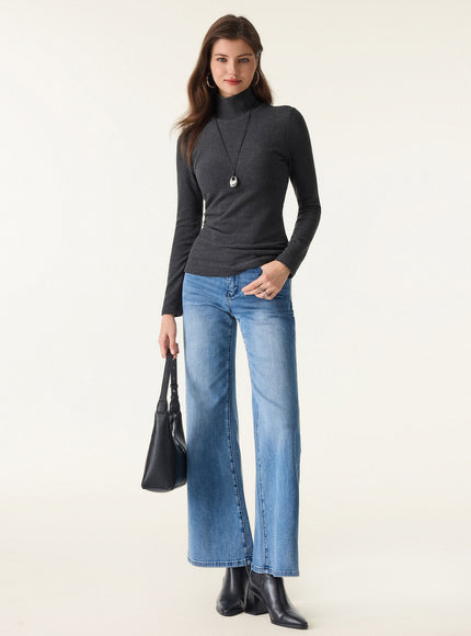 MaxWarm Turtleneck Long Sleeve Built-In Bra Top
