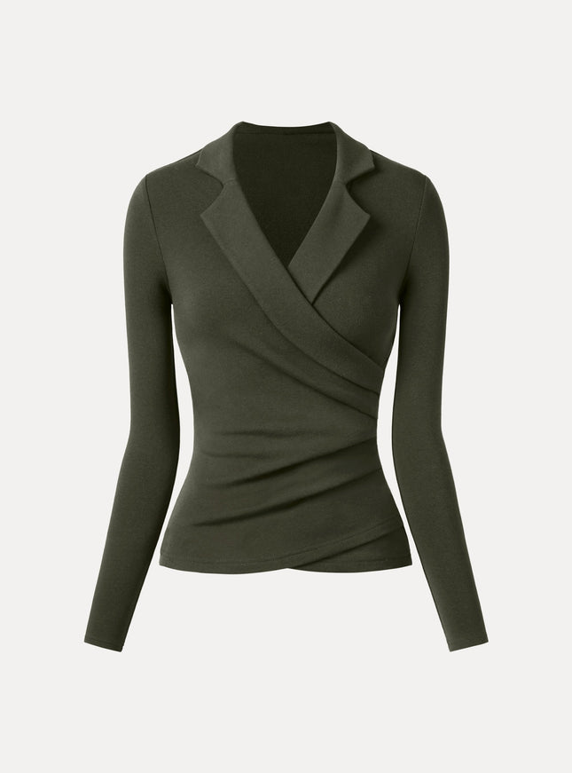 Collared Surplice Top