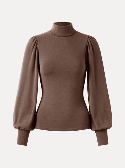 Turtleneck Puff Sleeve Top
