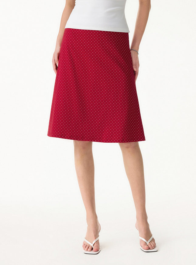 Stretch Cotton Polka Dot A-Line Flare Skirt Limited Edition