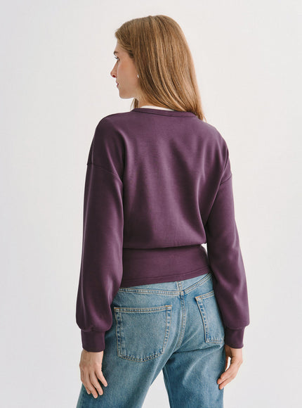 MaxWarm Modal Stretch Fleece Round Neck Long Sleeve Banded Hem Top