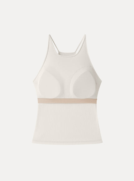 CoolTouch Ribbed Racer Back Built-In Bra Tank