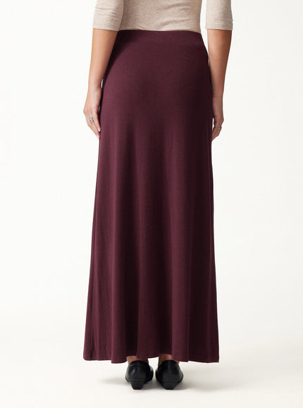 2Pcs Set Asymmetrical Neck Ruched Top & High-Rise A-Line Maxi Skirt