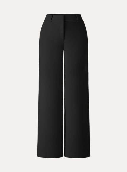 Stretchy Mid Rise Wide Leg Trouser