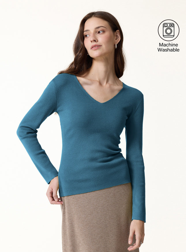 The Everyday V-Neck Merino-Blend Sweater