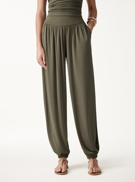 Sandwashed Modal Ultra-Soft High Rise Balloon Pants with Pockets