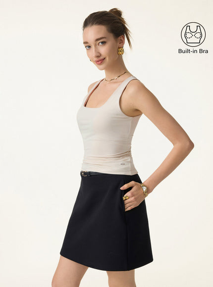 Back Smoothing Cooling Essential Summer Bandless Built-In Bra Tank
