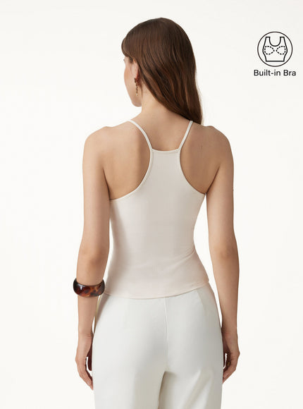 CoolTouch Ribbed Racer Back Built-In Bra Tank