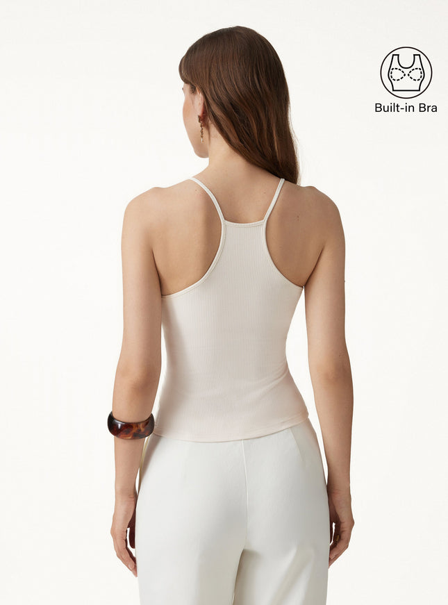 CoolTouch Ribbed Racer Back Built-In Bra Tank