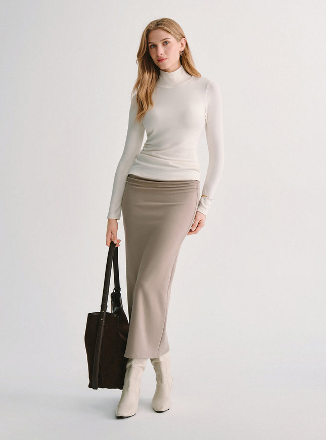 MaxWarm Ruched Side Pencil Maxi Skirt