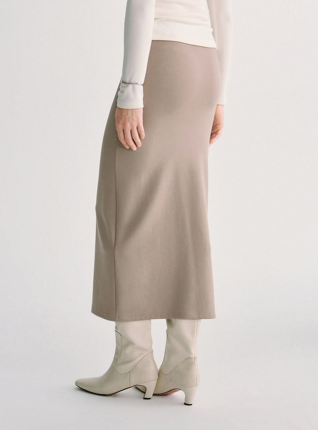 MaxWarm Ruched Side Pencil Maxi Skirt