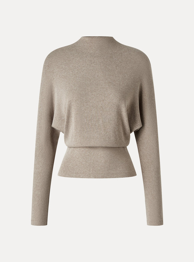 Mock Neck Batwing Sleeve Top
