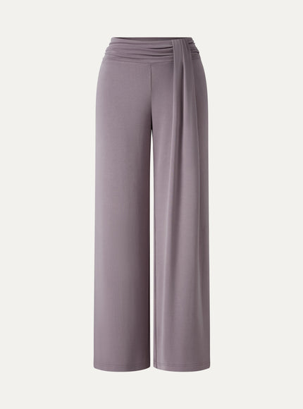 Mid-Rise Relaxed Wide-Leg Lounge Pants