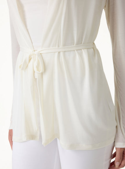 Airy Soft Open Front Cardigan with Tie