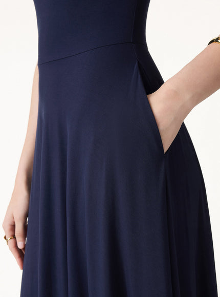 Multi-Wear Midi Built-In Bra Dress with Pockets