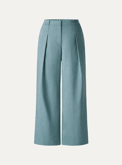 Linen Cropped Wide Leg Pants