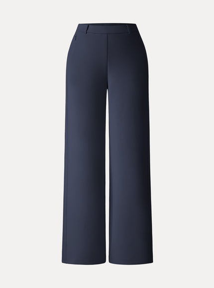 Stretch Cotton Blend Slimming High Rise Wide Leg Pants
