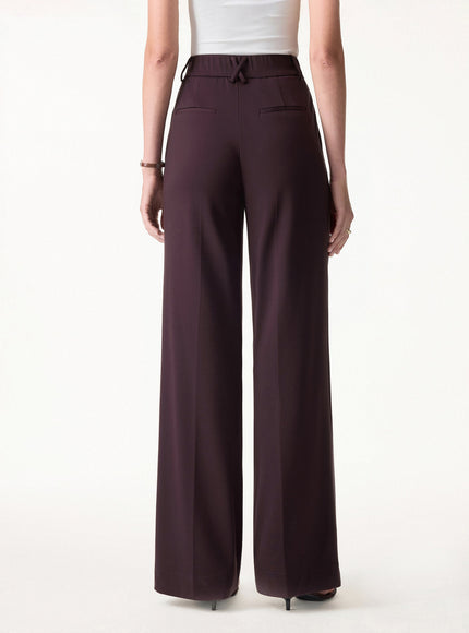 2Pcs Set Round Neck Tucked Top & Wide Leg The Success Pants