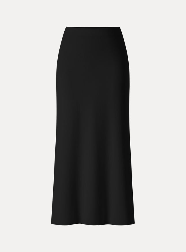 Mid-Rise Side-Slit Column Midi Skirt