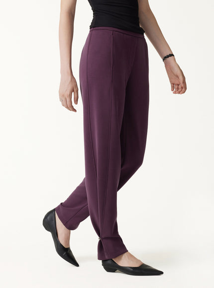 MaxWarm Stretch Ponte High-Rise Belted Wide-Leg Pants with Pockets
