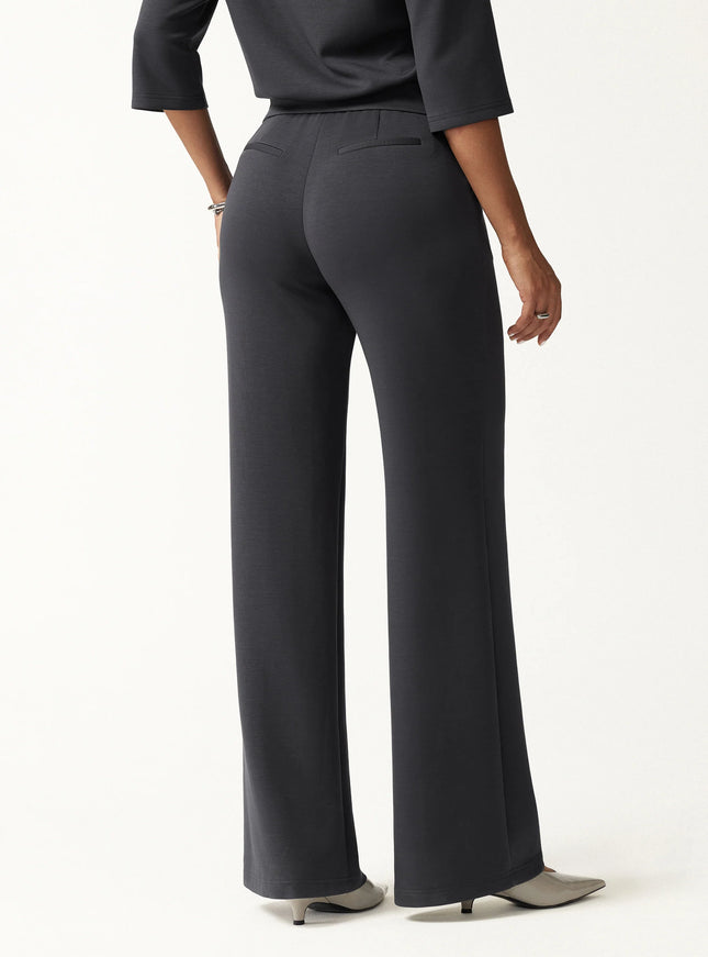 2Pcs Set Long Sleeve Shrug Cardigan & High-Rise Wide Leg Pants with Pockets