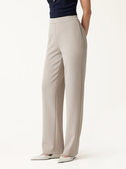 MaxWarm Modal Stretch Fleece High-Rise Straight-Leg Pants with Pockets
