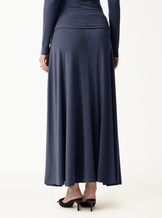 Lyocell-Cashmere Blend Mid-Rise Umbrella Maxi Skirt