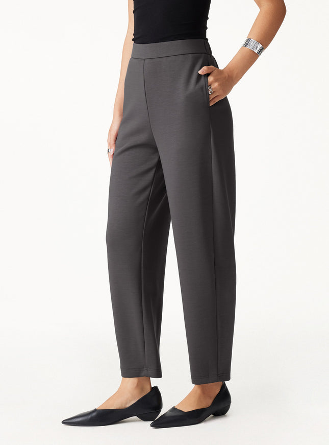 Petite TravelEase High-Rise Ankled Barrel Pants with Pockets