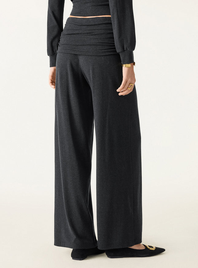 Non-Itchy Wool Blend Drapey Wide Leg Pull-on Pants with Pockets