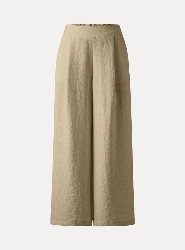 Breezy Linen-Like Mid Rise Wide Leg Pant with Pockets